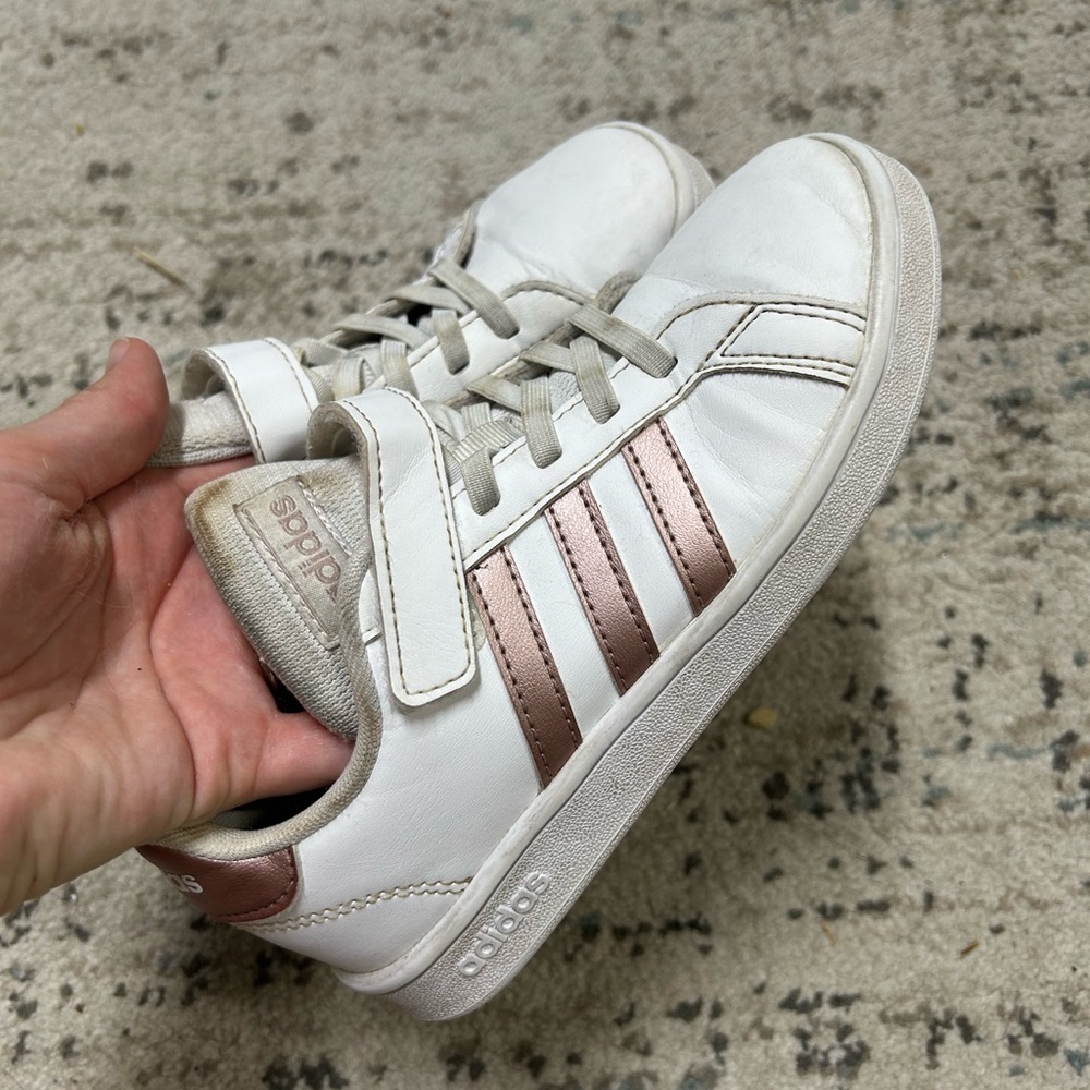 Adidas Kids White and Pink Sneakers size 1